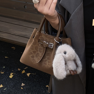 高级感百搭复古手提水桶包女