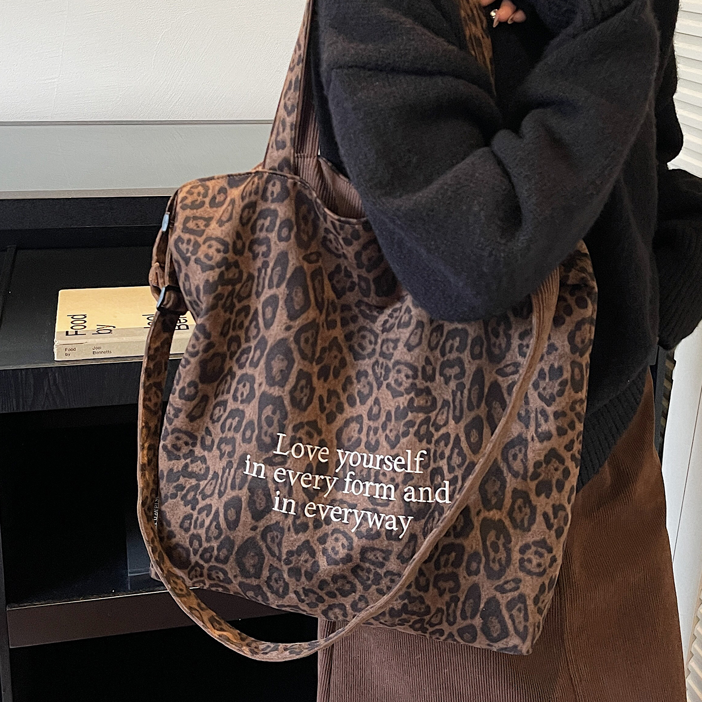 秋冬慵懒风豹纹托特包女式