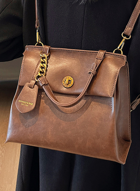 秋冬美拉德双肩包2026新款时尚复古高级感百搭学生背包手提通勤包