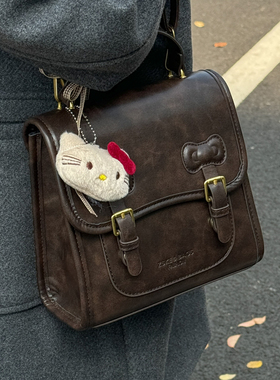 小众设计复古甜美风双肩包女2026新款秋冬百搭韩系学生背包通勤包