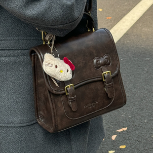 小众设计复古甜美风双肩包女2026新款秋冬百搭韩系学生背包通勤包