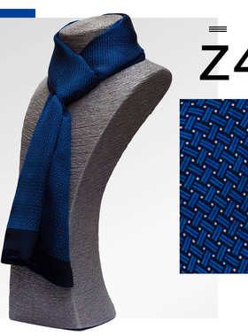 男士双层真丝丝巾长款桑蚕丝围巾商务休闲保暖围脖