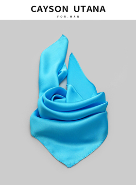 纯色小方巾春夏季丝巾男女士通用韩版领巾小围巾