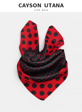 圆点系列春夏季男士丝巾 男士领巾英伦小方巾韩版小围巾