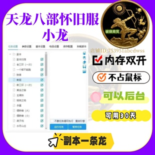 原龙龙自动朱雀高科技天龙八部服小龙脚本一条龙超怀旧副本新双开
