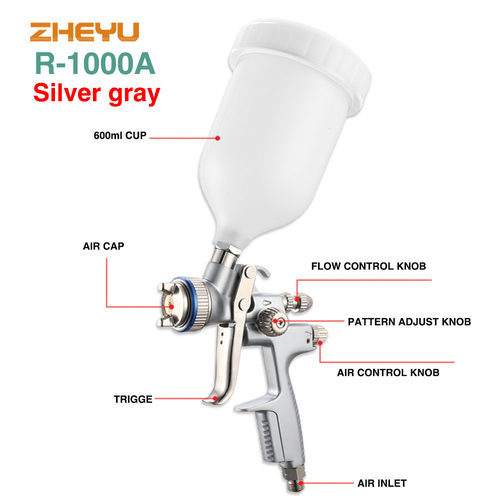 1500B面漆1000B环保喷壶汽车高枪底漆17喷枪雾化AB喷漆HVLP-