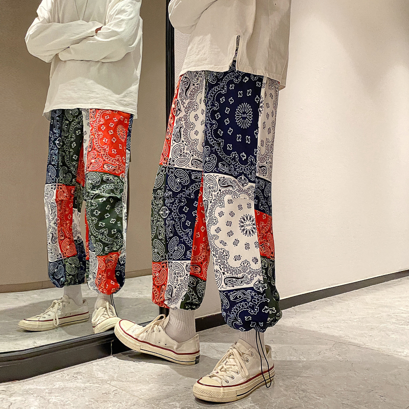 港风模特大码色男士印花裤腰果彩色贴港风DSA012k234p45，男装休闲裤，星座415A（原A012）