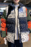 港风大码男士大码男棉衣色碎花不规则不对称面DSA012m36p110，男装棉衣，星座415A（原A012）