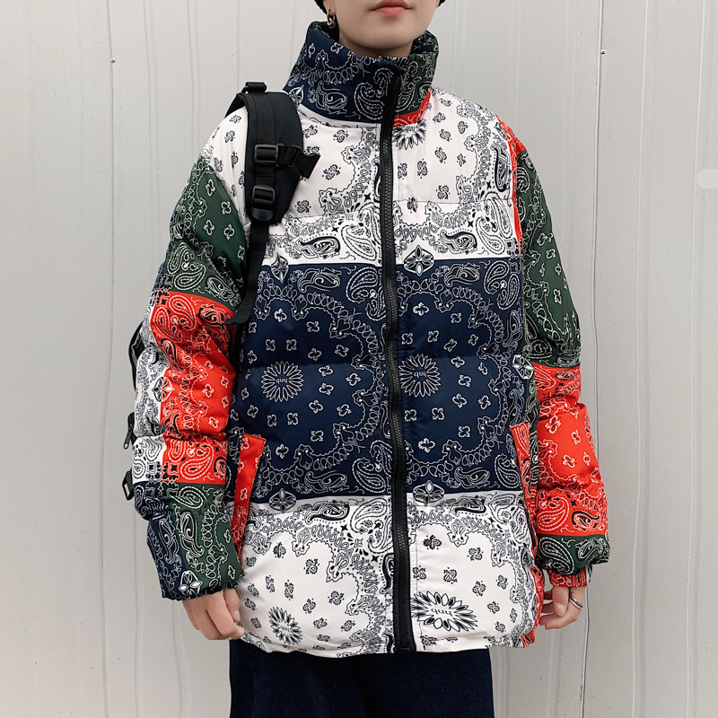 港风大码男士大码男棉衣色碎花不规则不对称面DSA012m36p110,男装棉衣,星座415A（原A012）