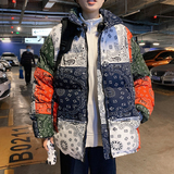 港风大码男士大码男棉衣色碎花不规则不对称面DSA012m36p110，男装棉衣，星座415A（原A012）