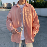 模特外景男士大码纯藕色潮男薄DSA012cs22p45，男装衬衫，星座415A（原A012）