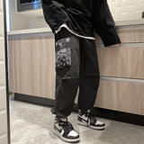 港风模特大码色男士印花裤黑色贴补休闲港风DSA012k233p50，男装休闲裤，星座415A（原A012）