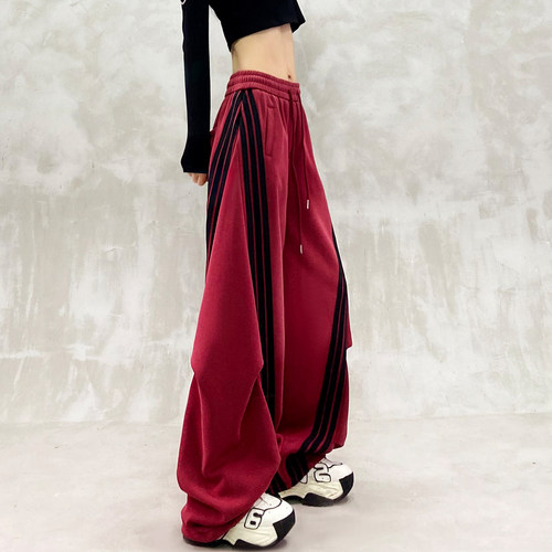 洋气褶纹设计加绒加厚弯刀裤