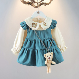 童装女童卡通连衣裙洋气春装1-2-3岁女宝宝韩版公主裙婴儿衣服