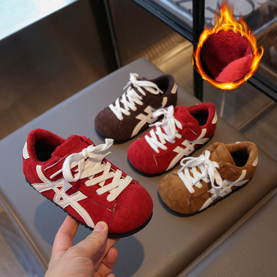 儿童加绒二棉德训鞋复古板鞋
