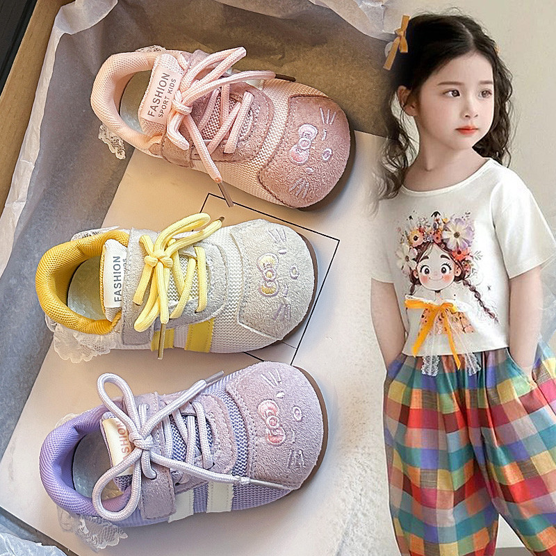 女童鞋子小女孩甜美风蝴蝶结德训鞋2026春季儿童勃肯鞋软底宝宝鞋