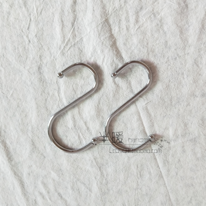 Macrame编织挂毯绳编包包工具S钩挂钩家居收纳钩银色大小钩