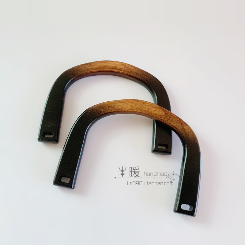DIY LUGGAGE HANDLES ACCESSORIES SOLID WOOD GRADIENT HANDLES CARRYING RINGS SMILEY FACES D-SHAPED U-SHAPED KNITTING CROCHET AND LEATHER BAG ACCESSORIES