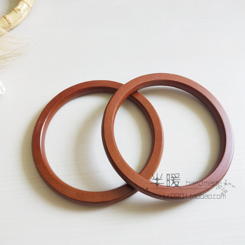 DIY HANDMADE 14CM WOODEN HANDLE ROUND HAND HANDLE HANDLE RING RING HANDLE BAG FABRIC WOVEN BAG ACCESSORIES