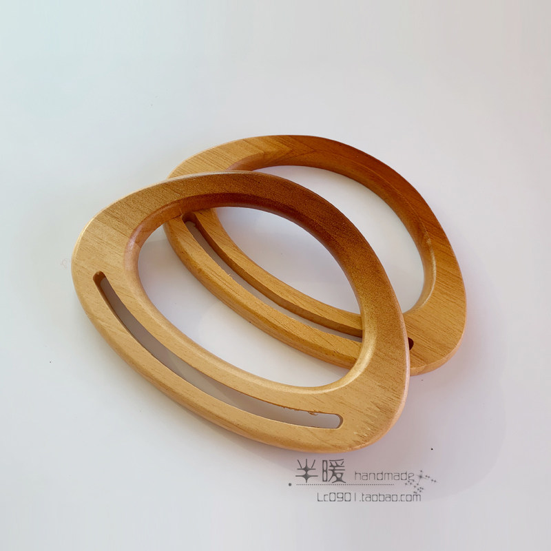 DIY LUGGAGE HANDLES ACCESSORIES SOLID WOOD GRADIENT HANDLES CARRYING RINGS SMILEY FACES D-SHAPED U-SHAPED KNITTING CROCHET AND LEATHER BAG ACCESSORIES