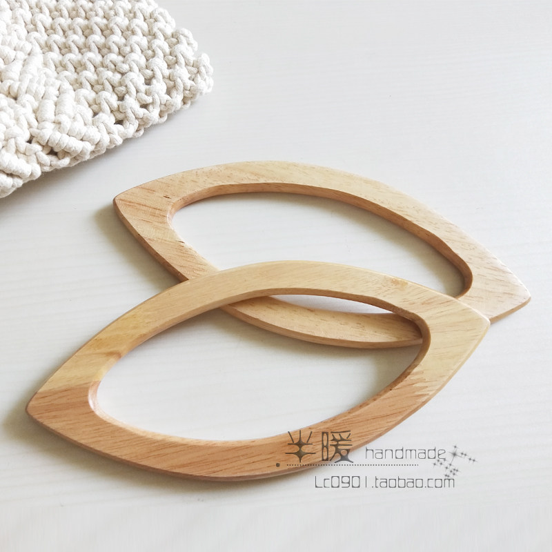 WOODEN HANDLES LIP SHAPES WOODEN HANDLES HAND BRACELETS HANDBAGS ACCESSORIES DIY WOVEN BAGS HANDMADE BAGS ACCESSORIES