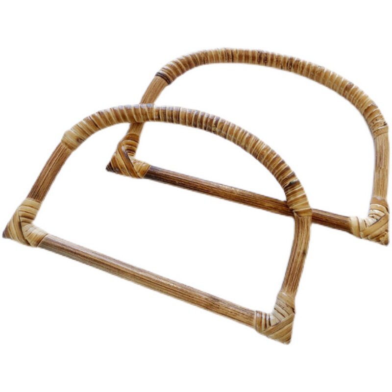 DIY LUGGAGE ACCESSORIESD-SHAPED SEMI-CIRCULAR BAMBOO RATTAN HAND HANDLE CROCHET BAG ACCESSORIES RATTAN HANDLE RATTAN HANDLE RATTAN HANDLE