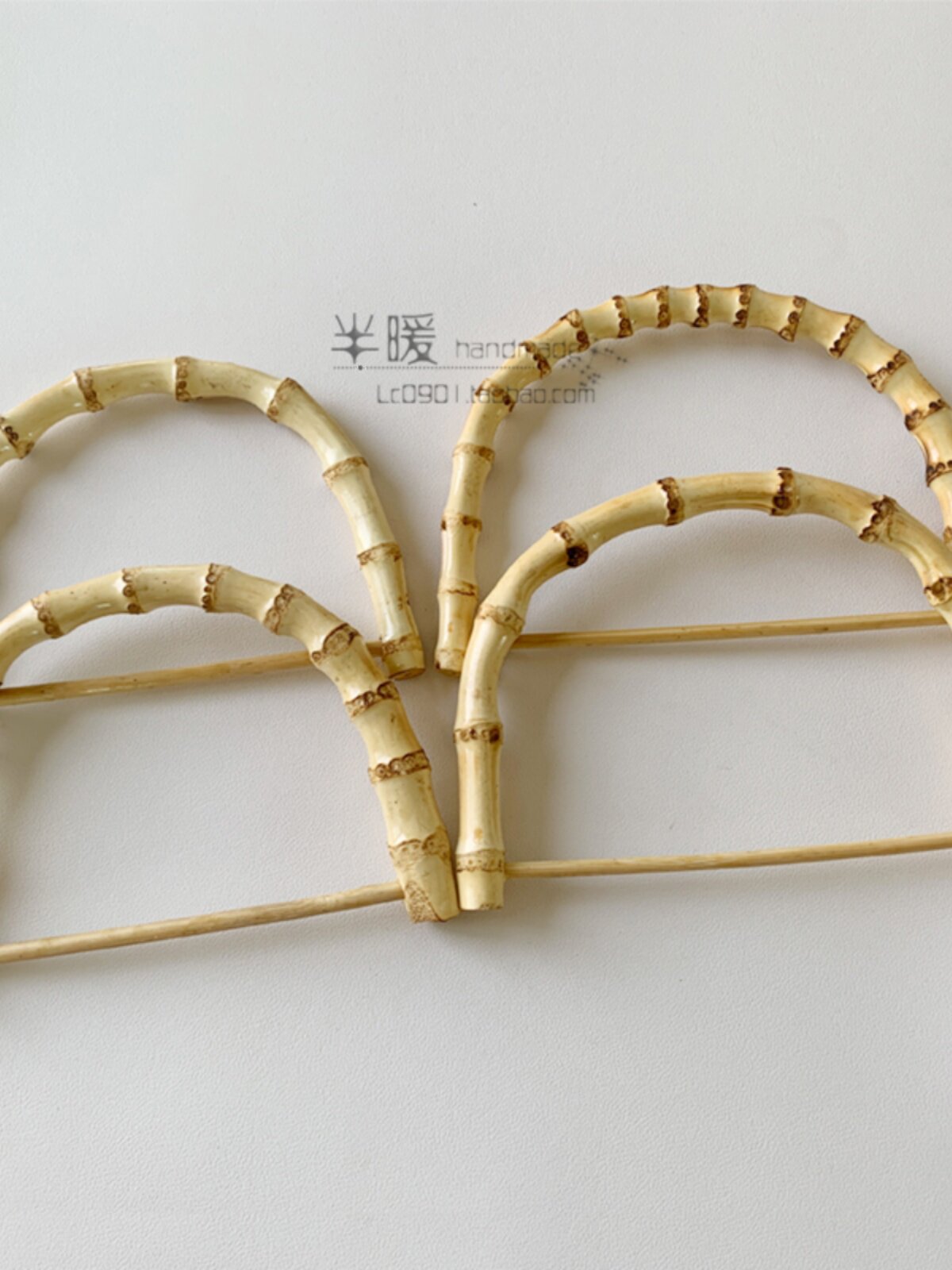 DIY KNITTED CROCHET PATCHWORK HANDBAG ACCESSORIES BAMBOO D-SHAPED HAND HANDLE BAMBOO HANDLE BAMBOO RING HANDLE