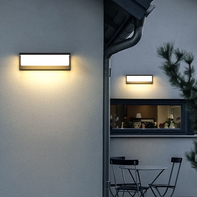 户外壁灯太阳能防水入户阳台门前外墙灯室外简约超亮led长条灯