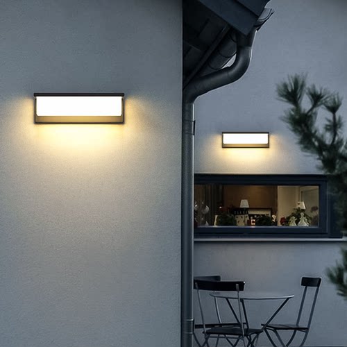 户外壁灯太阳能防水入户阳台门前外墙灯室外简约超亮led长条灯