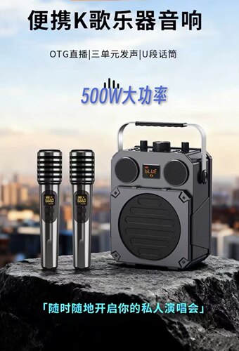 科雨500w大功率手提蓝牙音箱户外充电便携广场舞立体声带话筒音响