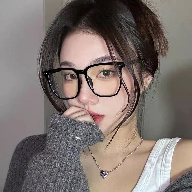 大框变色方框防蓝光眼镜复古大脸