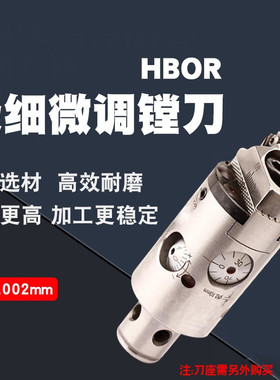HBOR25/32/40/50/63BM极细微调精镗刀五轴机0.002 2U高精度镗头