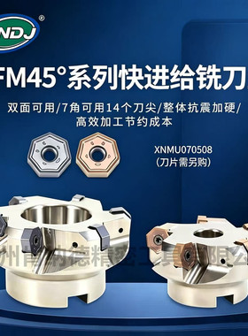 TFM45快进给铣刀盘45度平面刀盘XNMU070508通装金鹭澳克泰 瓦尔特