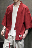 K626P30室内风夏装休闲潮流青年开衫仙鹤刺绣汉服，男装民族服装，电商A026