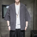 F70P45室内风2024夏装新款七分袖潮流时尚复古汉服风外套，男装夹克，电商A026