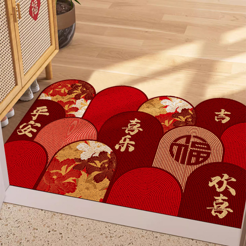 红色中式软硅藻泥入户门地垫门口进门脚垫门垫浴室进户门吸水玄关,居家布艺,入户地垫,淘宝优惠券,粉丝福利购,淘宝优惠卷