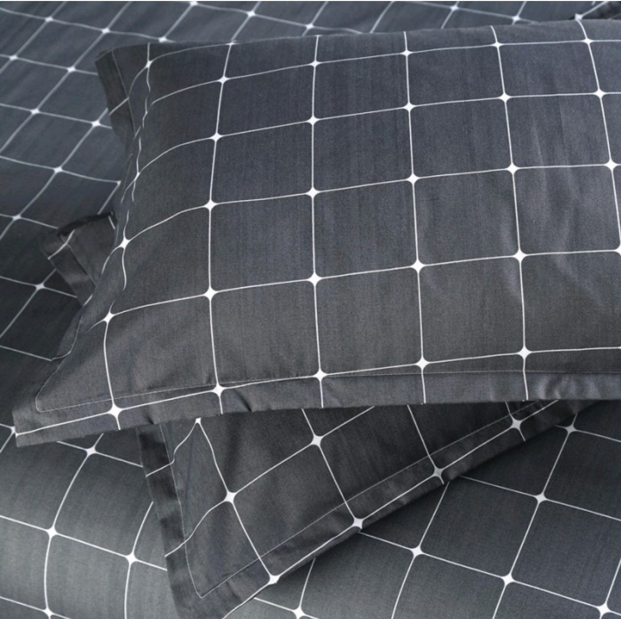 简约格子化纤涤纶枕套一对装单人单只学生宿舍枕皮枕头罩48x74cm