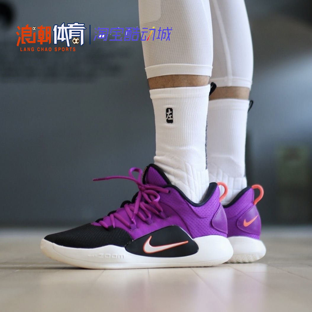 Nike耐克 Hyperdunk X LOW黑紫男子气垫运动实战篮球鞋