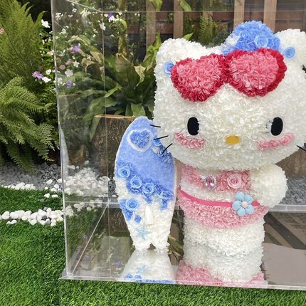 网红款helloKitty永生花KT猫可爱摆件送女友闺蜜生日礼物