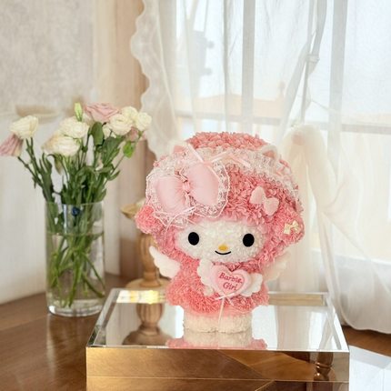 Hellokitty永生花摆件情人节告白生日礼物礼盒装饰送女友女生