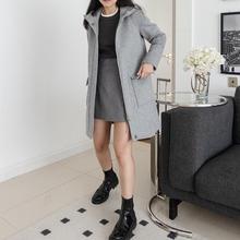 高克重全羊毛中长款休闲连帽毛呢外套小个子大衣 RS03003