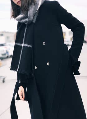 羊毛V领双面呢大衣 RS03009