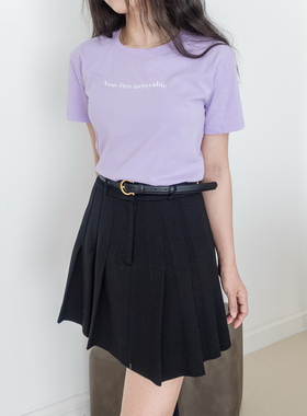 【特价】娇小版型浅紫色正肩圆领短袖T恤RS06037