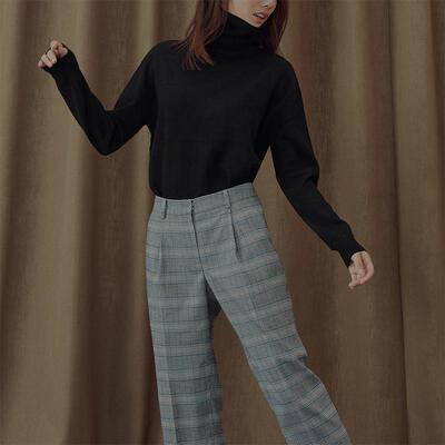 秋冬新款半高领套头毛衣女