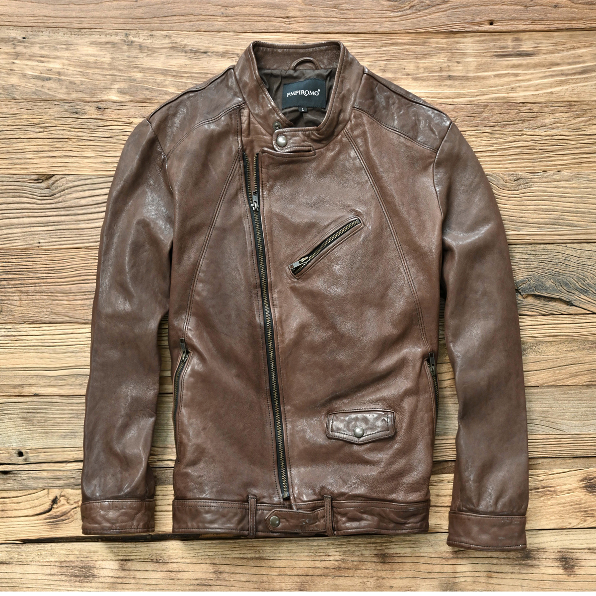 彩色皮衣机车羊皮痞帅短款立领