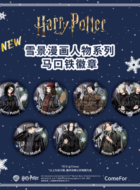 ComeFor哈利·波特卡通雪景漫画人物系列 75mm吧唧徽章亚克力立牌