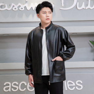 男士 皮衣宽松挡风保暖防油防水皮罩衣洗车修车工作服屠宰服大褂