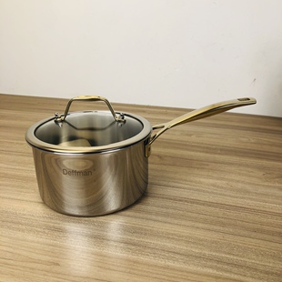 瑕疵316一体成型三层复合钢不锈钢辅食奶锅无涂层煎煮小蒸锅16