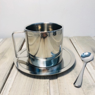 304双层不锈钢咖啡杯隔热宝宝水杯茶杯迷你马克杯儿童小学生8cm