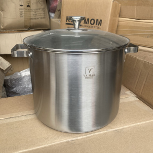 瑕疵304不锈钢加大高汤锅商用圆桶家用大号直身30cm复合底加厚